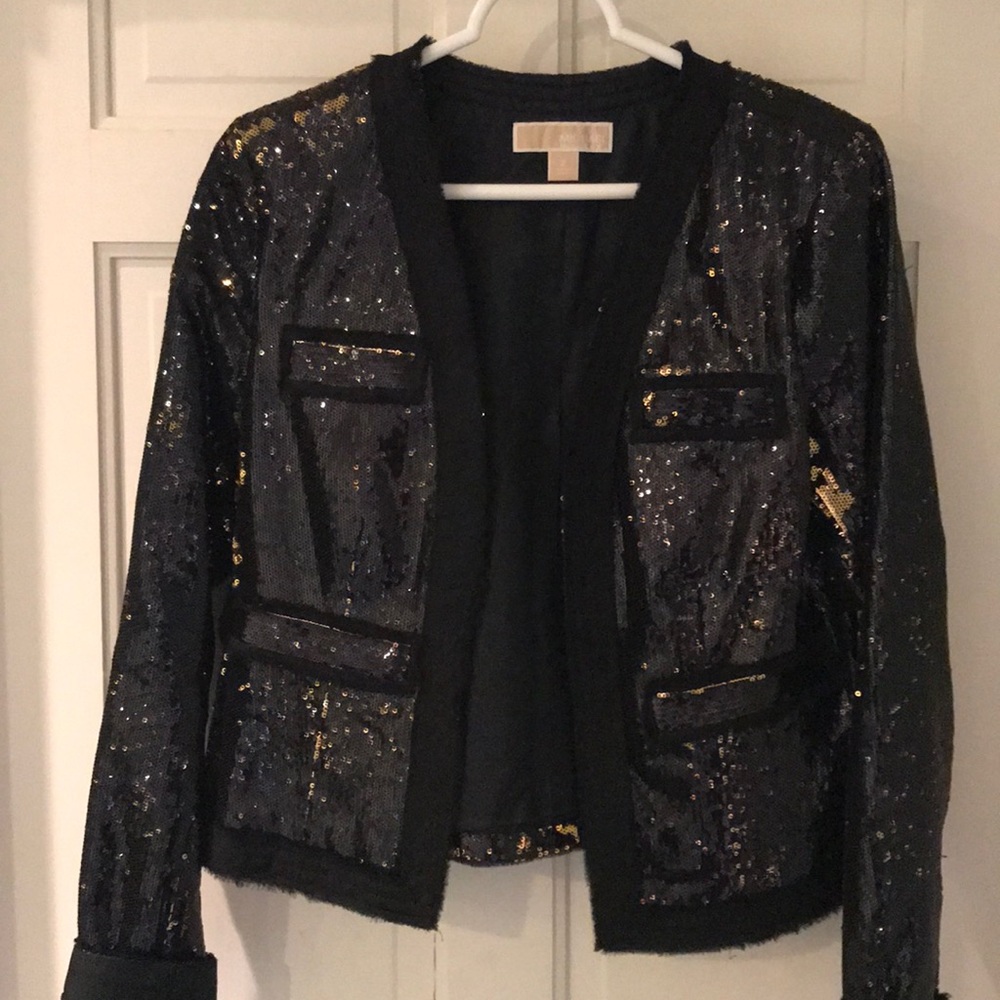Michael kors black sequin blazer